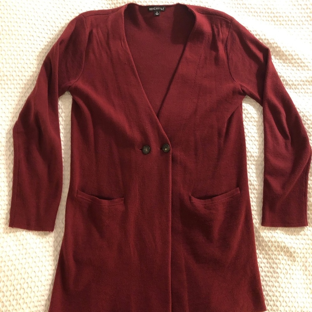 J Crew Button Cardigan - Crimson (S)